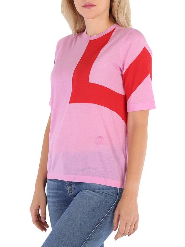 Burberry Ladies Primrose Pink Graphic Mirar Knit Top, Size Large - BURBERRY - BALAAN 3