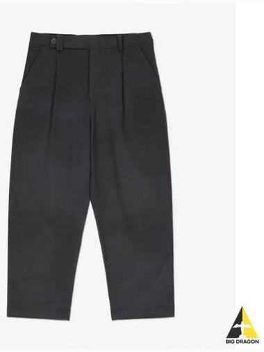 Cotton Wide Fit Crop Pants Dark Navy VOLISNM671DARKESTNAVY - STUDIO NICHOLSON - BALAAN 1