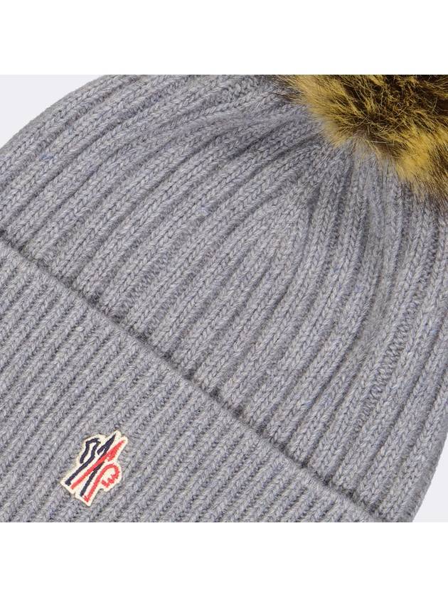 Pom Pom Cashmere Beanie Grey - MONCLER - BALAAN 4