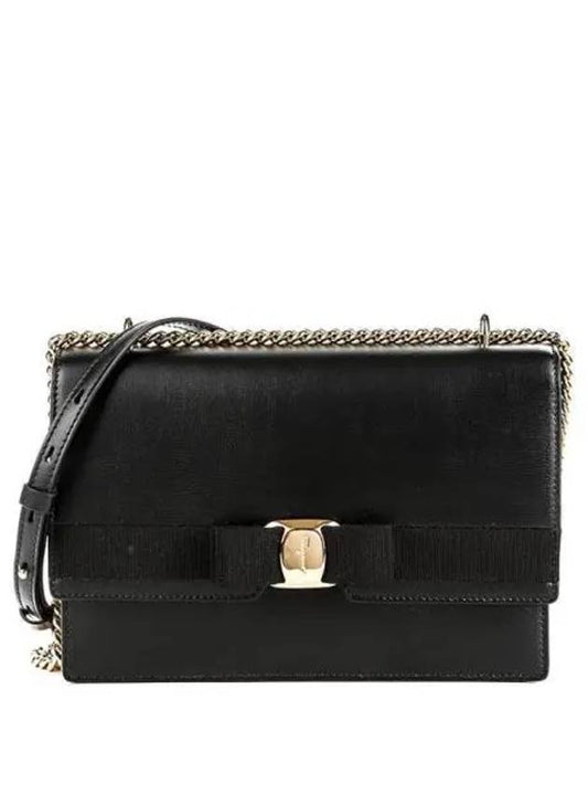 Vara Leather Shoulder Bag Black - SALVATORE FERRAGAMO - BALAAN 2