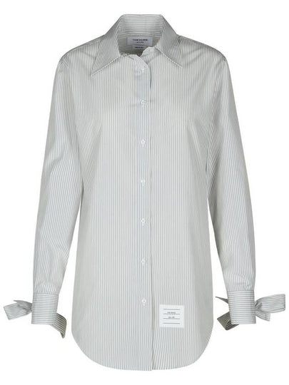 Long Stripe Shirt Grey - THOM BROWNE - BALAAN 2