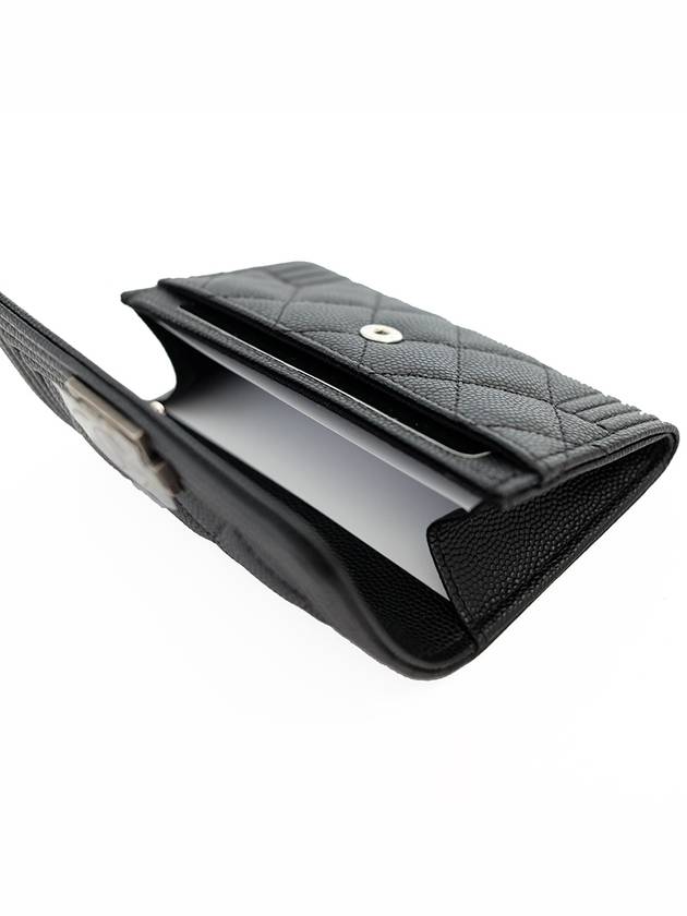 Boy  Flap Card Holder Grained Calfskin Ruthenium Black - CHANEL - BALAAN 4