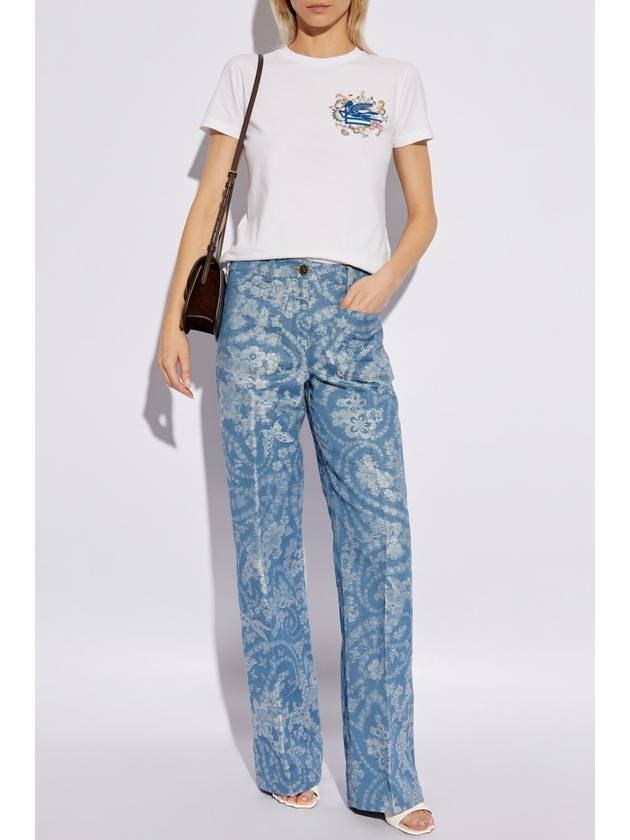 Etro Trousers With Decorative Pattern, Women's, Blue - ETRO - BALAAN 2