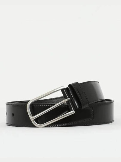 Metal Buckle Leather Belt Black - PRADA - BALAAN 2