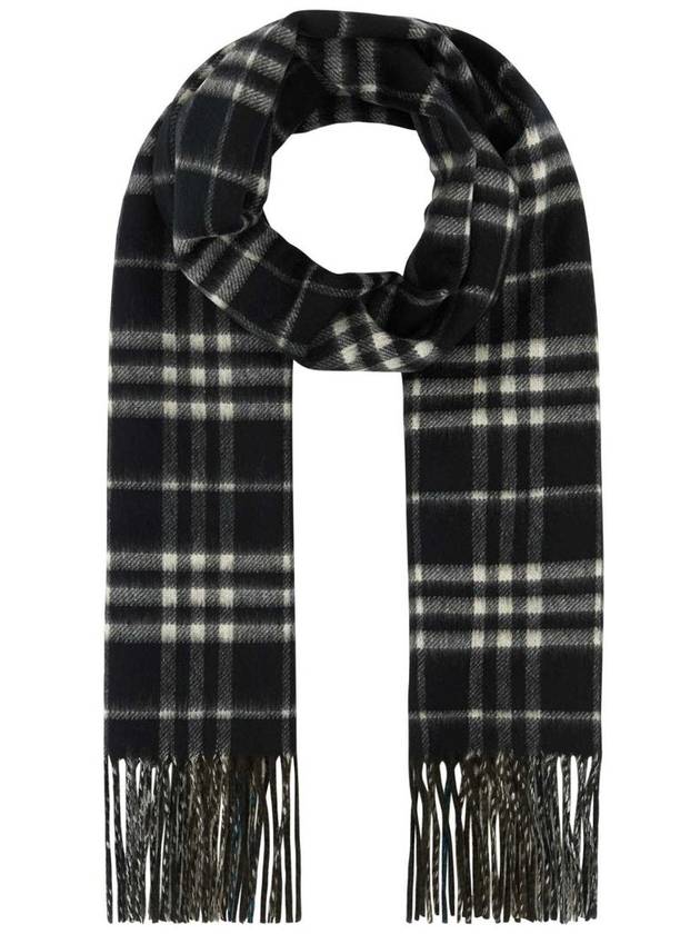 Reversible Check Cashmere Scarf Snark Black - BURBERRY - BALAAN 2