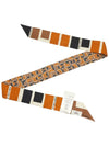 FF Motif Printed Narrow Silk Scarf - FENDI - BALAAN 4