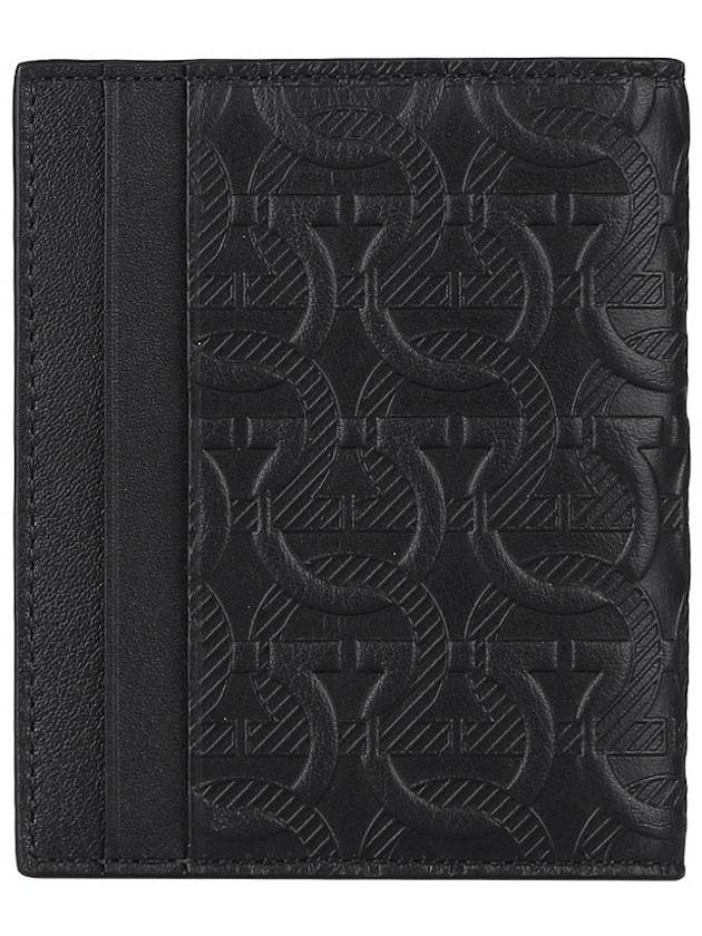 Embossed Logo Flap Gancini Card Wallet Black - SALVATORE FERRAGAMO - BALAAN 4