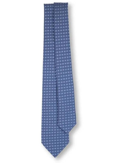 Faconnee H Neck Tie Marine Bleu - HERMES - BALAAN 2