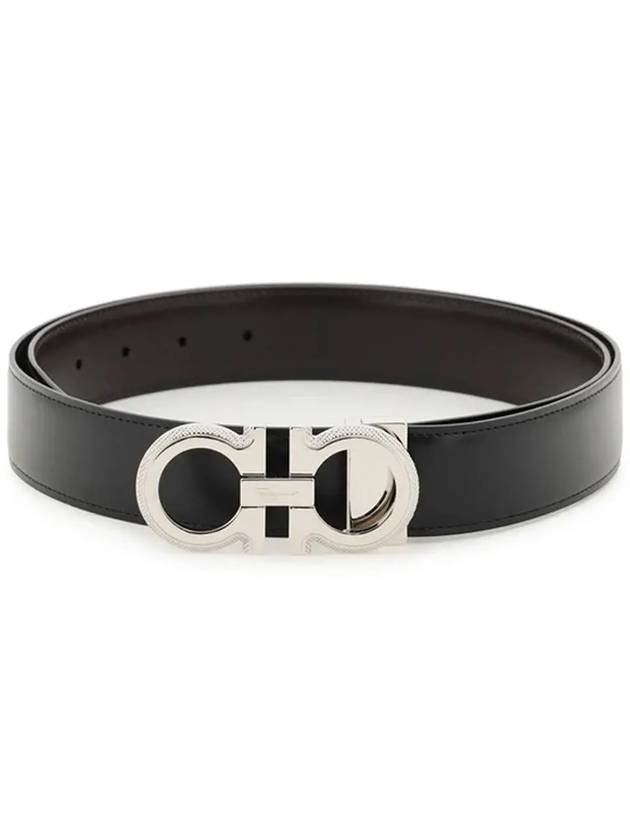 Gancini Reversible Belt Black Brown - SALVATORE FERRAGAMO - BALAAN 5