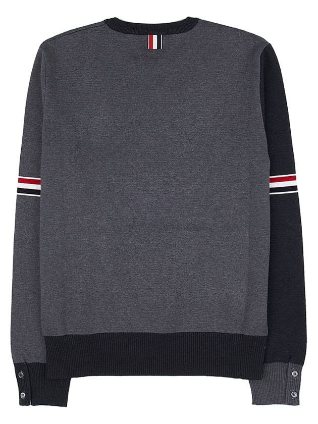 RWB Striped Crew Neck Knit Top Grey - THOM BROWNE - BALAAN 3