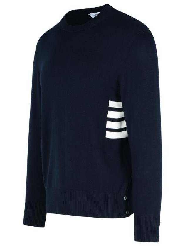 Cotton 4-Bar Knit Top Navy - THOM BROWNE - BALAAN 3