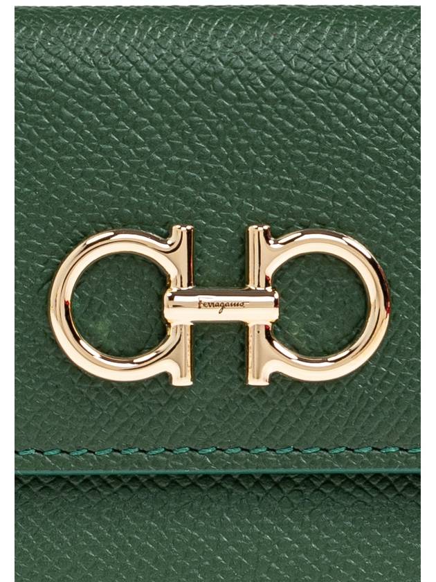 FERRAGAMO Leather Card Case, Women's, Green - SALVATORE FERRAGAMO - BALAAN 5