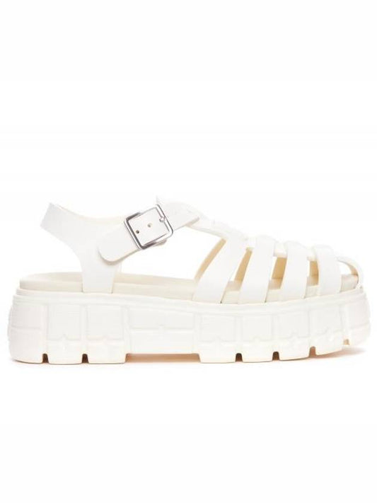 Eva Platform Cage Sandals Ivory - MIU MIU - BALAAN 1