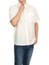 Poplin Small Logo Button Short Sleeve Shirt White - CP COMPANY - BALAAN 6