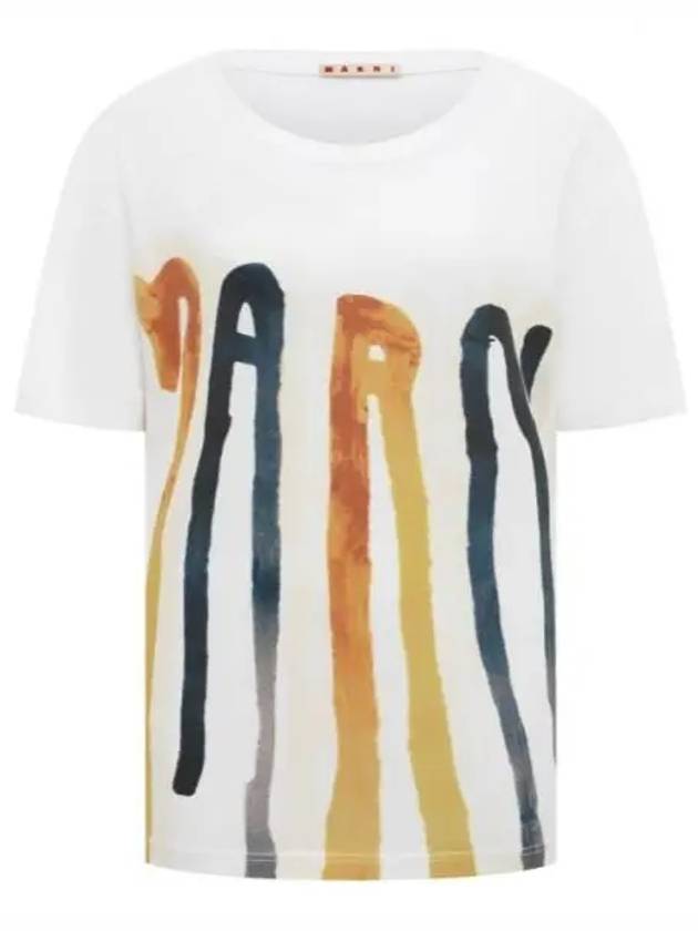 Dripping logo short sleeve t shirt white THJE0266P1 USCT04 - MARNI - BALAAN 1