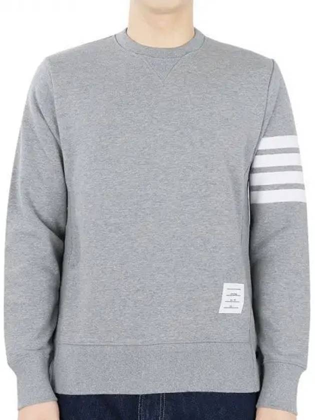 Men's Diagonal Armband Crew Neck Classic Sweatshirt Grey - THOM BROWNE - BALAAN 2