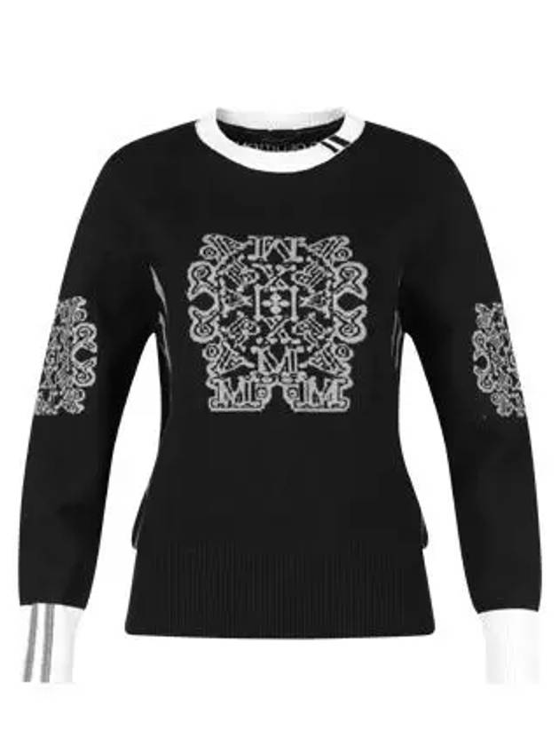 Women s round neck artwork long sleeve knit shirt GQ4A630W - LUX GOLF - BALAAN 3