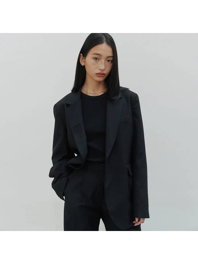 Summer Single Tailored Jacket Black - NOIRER FOR WOMEN - BALAAN 2