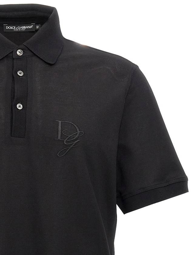 Dolce & Gabbana Logo Embroidery Polo Shirt - DOLCE&GABBANA - BALAAN 3