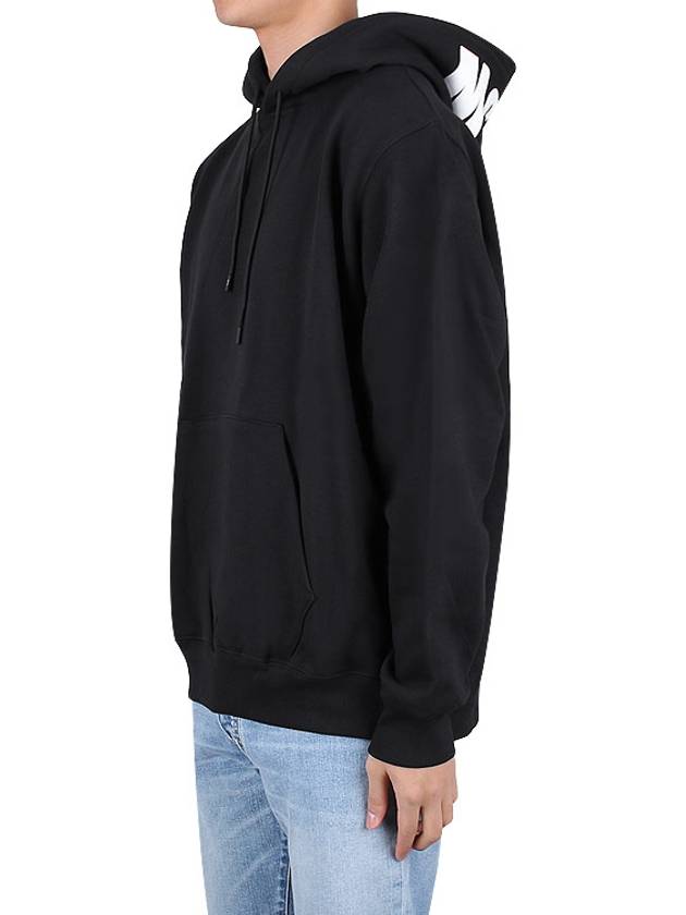 Maxi Logo Cotton Hoodie Black - MSGM - BALAAN 4