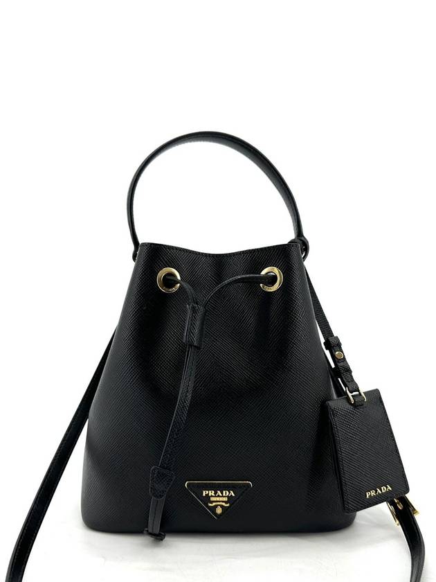 Triangular logo Saffiano bucket bag 1BE032 - PRADA - BALAAN 2