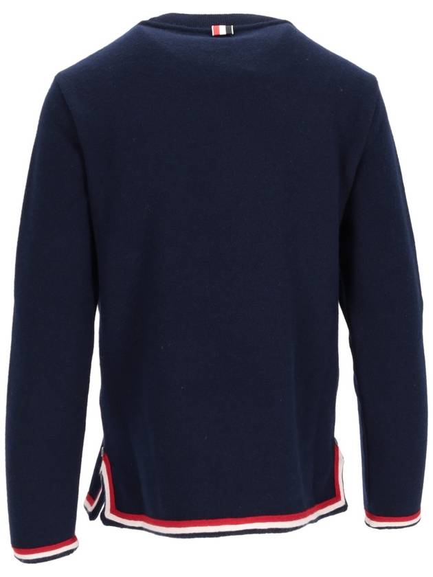 cashmere knit top navy - THOM BROWNE - BALAAN 5