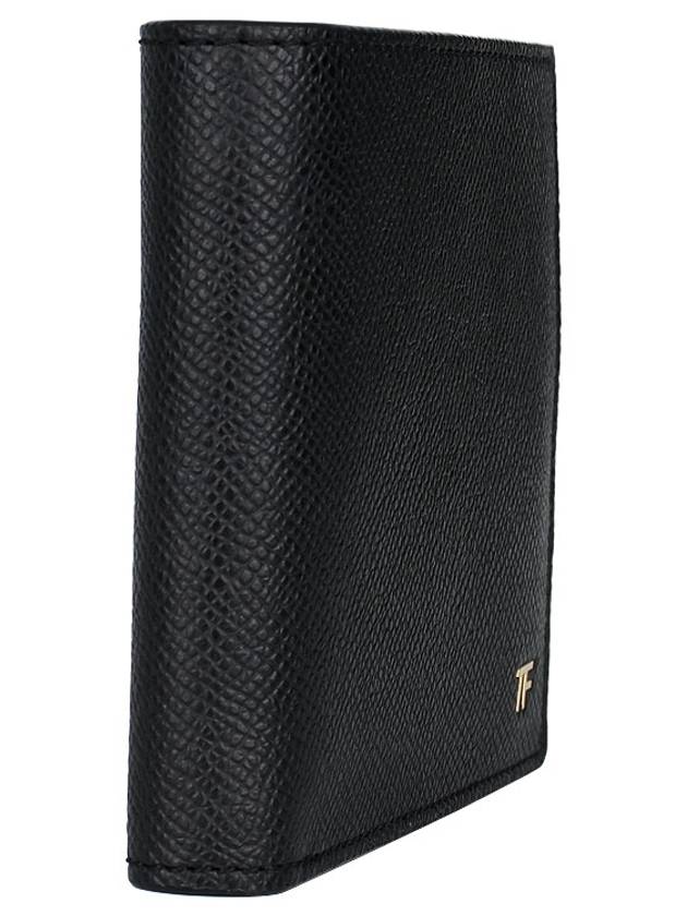 Small Grain Leather Half Wallet Black - TOM FORD - BALAAN 4