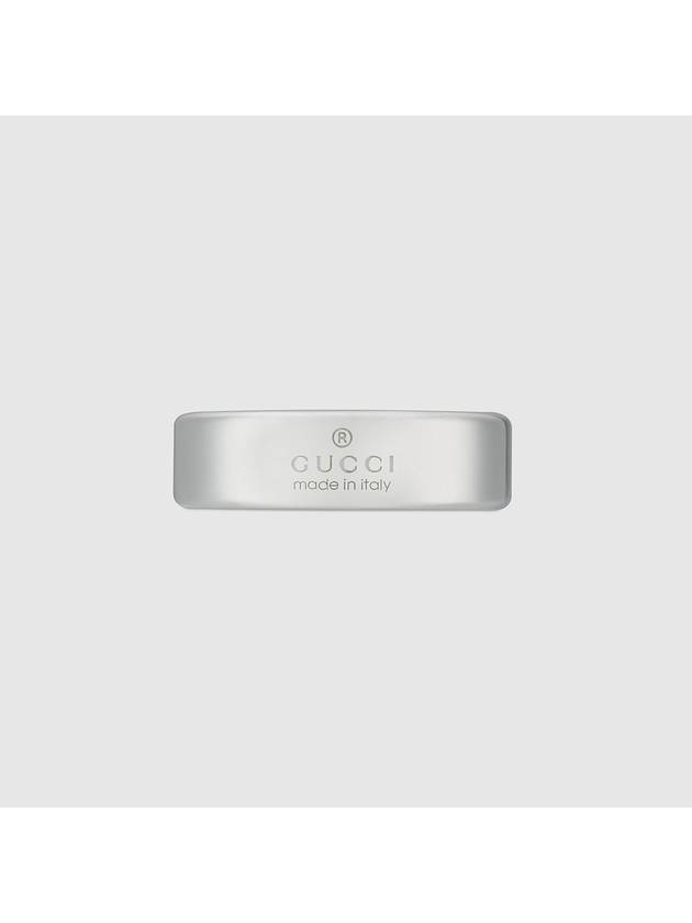 Diagonal Interlocking G Ring Silver - GUCCI - BALAAN 4