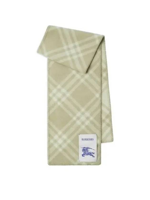 Check Motif Wool Scarf Green - BURBERRY - BALAAN 3