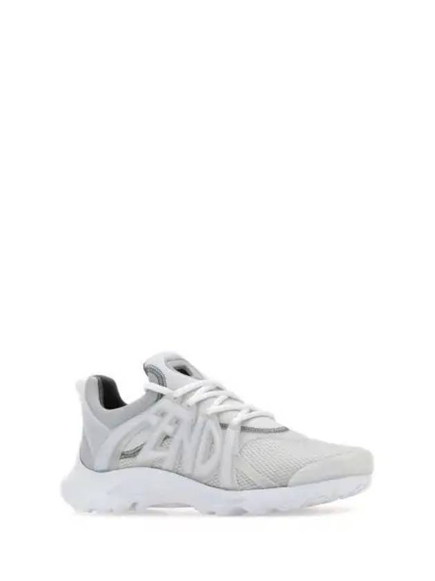 3D Rubber Logo Low Top Sneakers White - FENDI - BALAAN 2