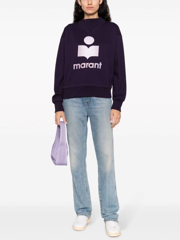 Moby Logo Cotton Sweatshirt Purple - ISABEL MARANT ETOILE - BALAAN 3