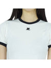 Bumpy Contrast Re-Edition Short Sleeve T-Shirt White - COURREGES - BALAAN 8