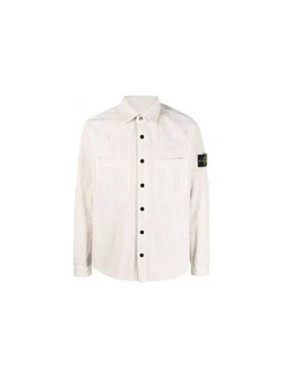 Cotton Corduroy 400 TC Over Long Sleeve Shirt Plaster - STONE ISLAND - BALAAN 2