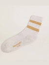 Striped Glitter High Socks White Gold - GOLDEN GOOSE - BALAAN 2