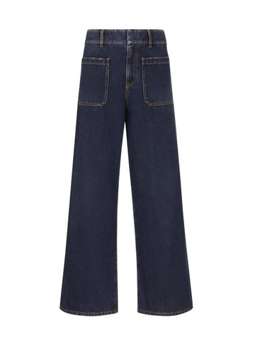 Couture Pocket Flare Wide Jeans Navy - DIOR - BALAAN 1