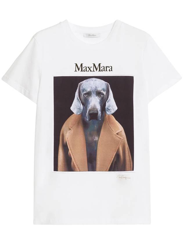 Cipria Print Jersey Short Sleeve T-Shirt White - MAX MARA - BALAAN 1