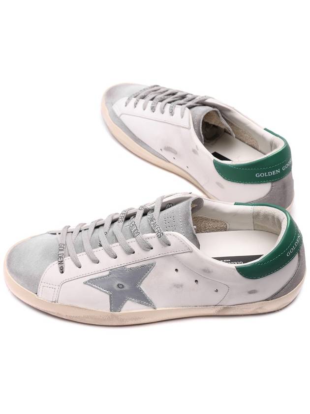 Superstar Green Heel Tab Leather Sneakers White - GOLDEN GOOSE - BALAAN 7