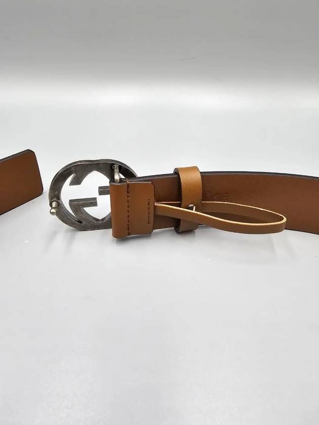 Interlocking Leather Belt Brown - GUCCI - BALAAN 6