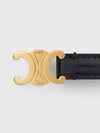 Teen Triomphe Belt In Taurillon Leather Black - CELINE - BALAAN 4