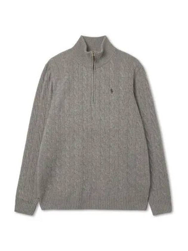 Cable knit wool cashmere sweater gray - POLO RALPH LAUREN - BALAAN 1