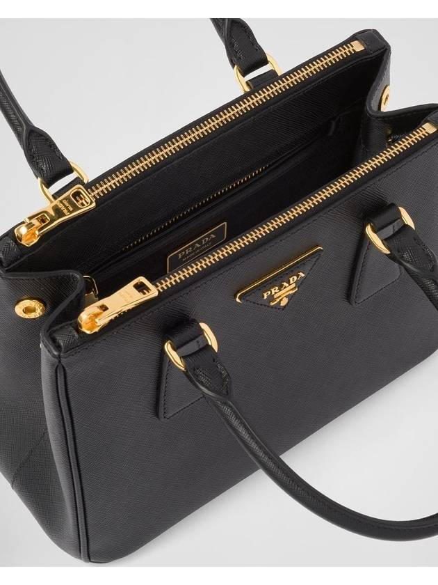 Galleria Saffiano Leather Small Tote Bag Black - PRADA - BALAAN 7