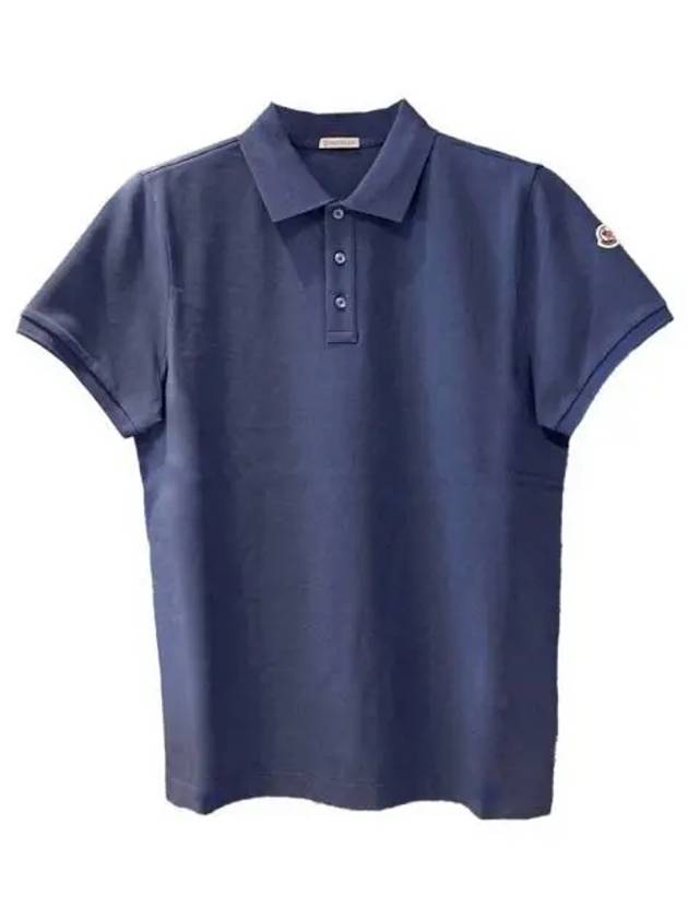 AM logo polo t shirt dark blue men s 271028 - MONCLER - BALAAN 1