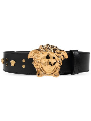 Versace Leather Belt With Appliques, Men's, Black - VERSACE - BALAAN 1