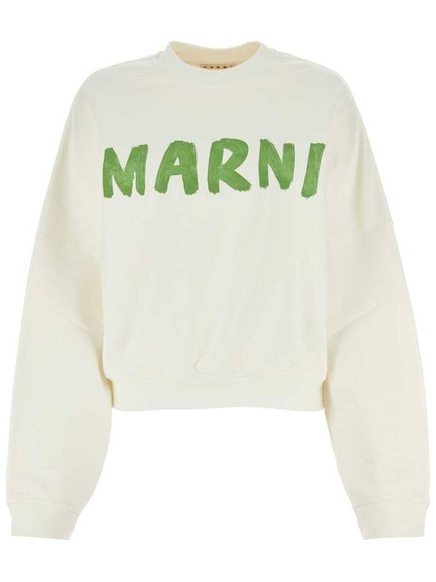 Logo Print Cotton Sweatshirt White - MARNI - BALAAN 2