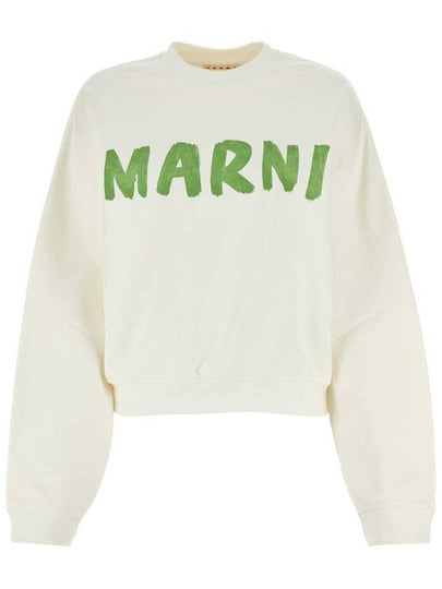 Logo Print Cotton Sweatshirt White - MARNI - BALAAN 2