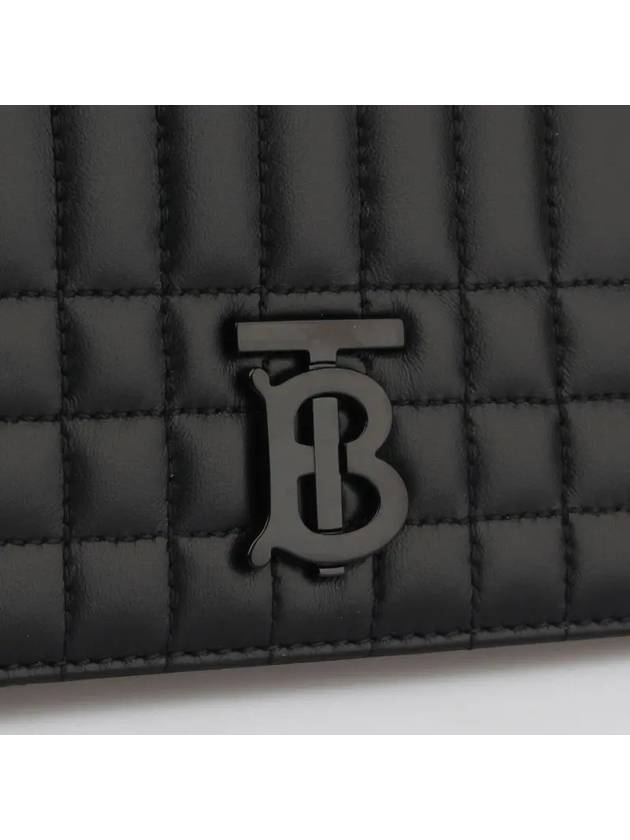 Women's Lola Detachable Strap Quilted Leather Long Wallet Black - BURBERRY - BALAAN 3