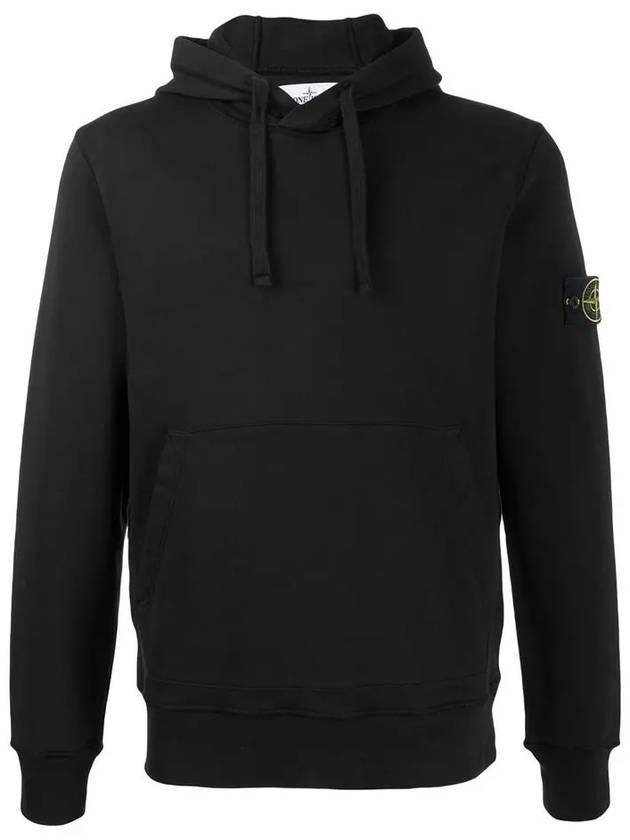 Wappen Patch Garment Dyed Hoodie Black - STONE ISLAND - BALAAN 3