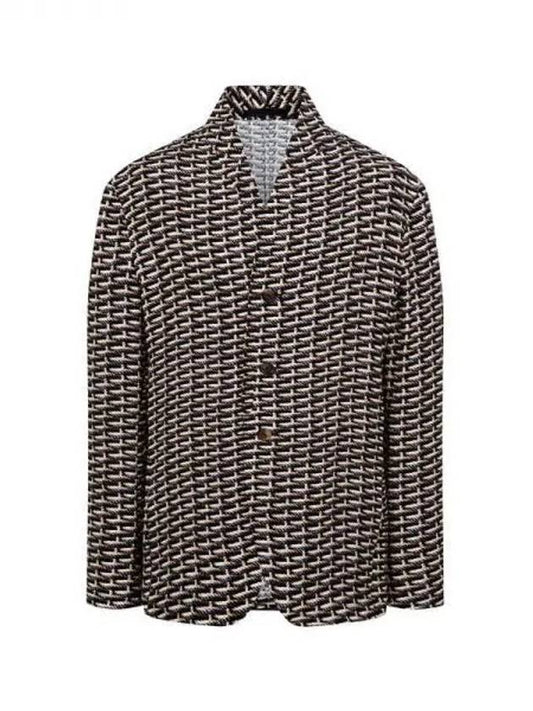 Men s Rope Print Single Button Jacket Black - GIORGIO ARMANI - BALAAN 1