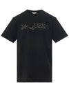 Girocolo Logo Short Sleeve T-Shirt Black - ALEXANDER MCQUEEN - BALAAN 2