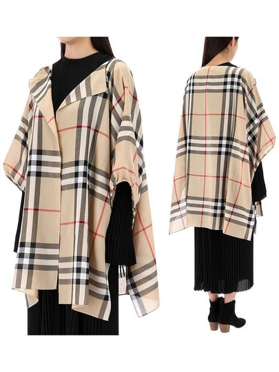 Check Cotton Cape Beige - BURBERRY - BALAAN 2